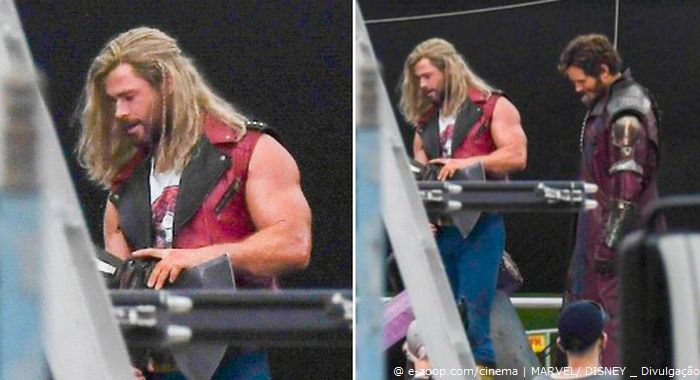 Nova imagem do set de Thor: Amor e Trovão revela o novo visual de Thor e Star-Lord