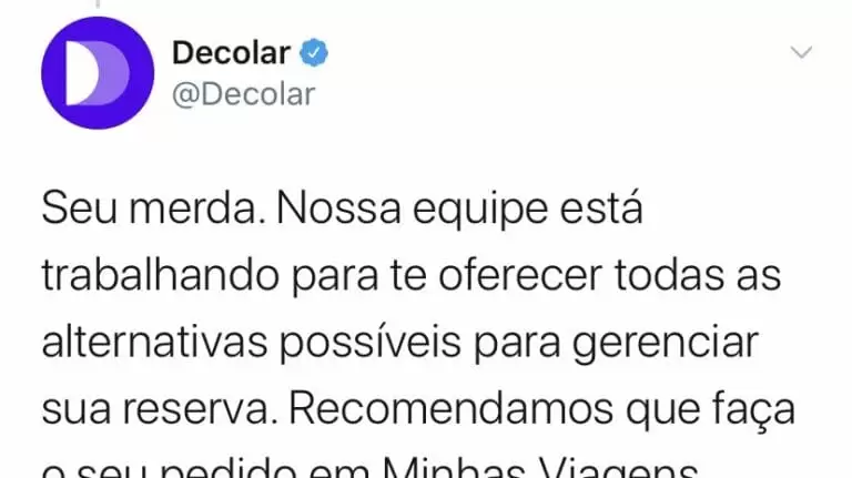 Bug no robô de atendimento da Decolar fez sucesso Twitter